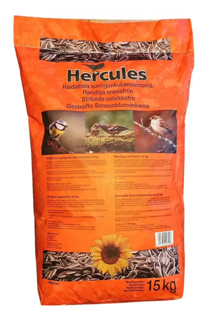 Päevalilleseemned lindudele 15kg Hercules triibuline