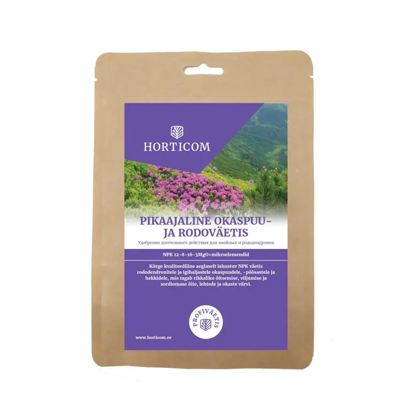 Pikaajaline okaspuu - ja rodoväetis Horticom 750g