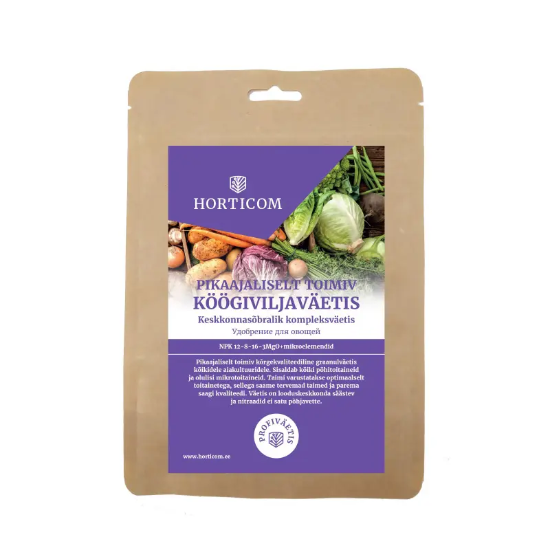 Pikaajaliselt toimiv köögiviljaväetis Horticom 1kg