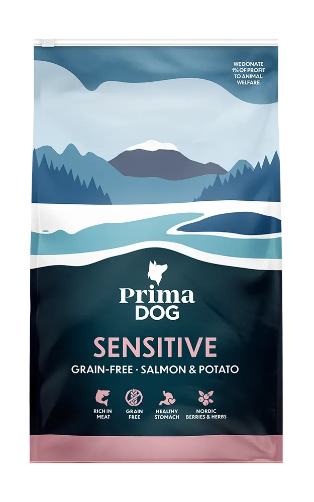 PrimaDog GRAIN FREE täistoit lõhe-kartuli kõikidele täiskasvanud koertele 3kg