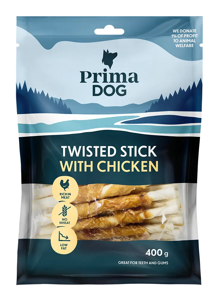 PrimaDog närimispulk kanalihaga 13cm, 45tk, 400g