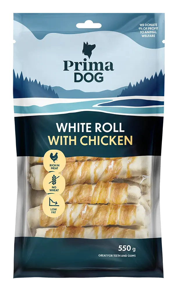 PrimaDog närimisrullid kanalihaga 13cm, 15tk, 550g