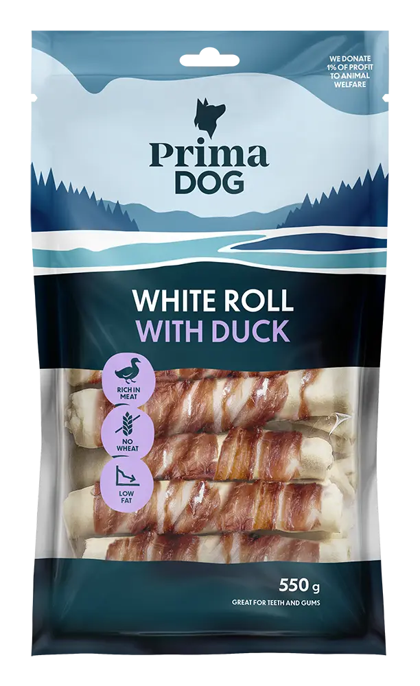 PrimaDog närimisrullid pardilihaga 13cm, 15tk, 550g
