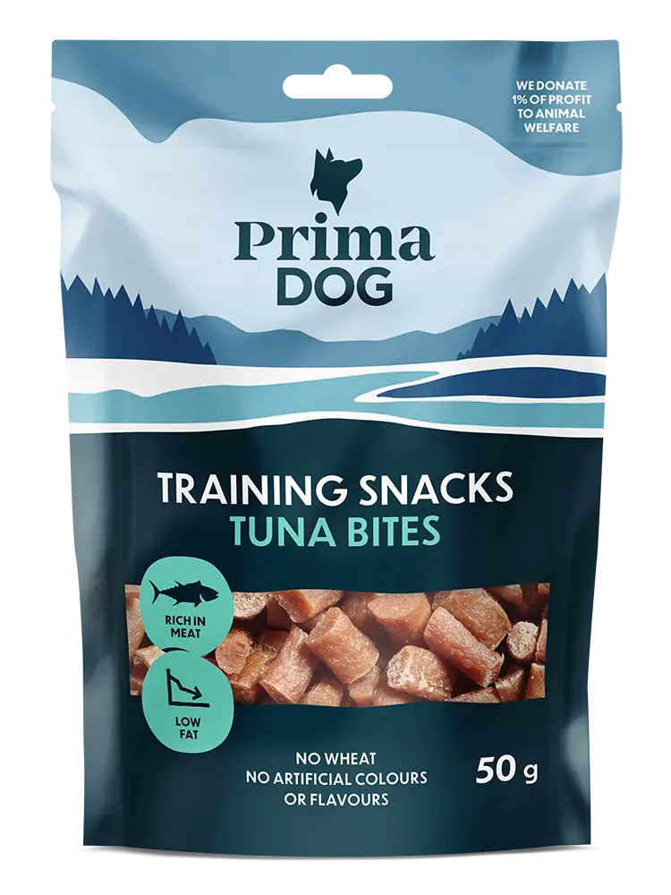 PrimaDog treening maius - tuunikala ampsud 50g