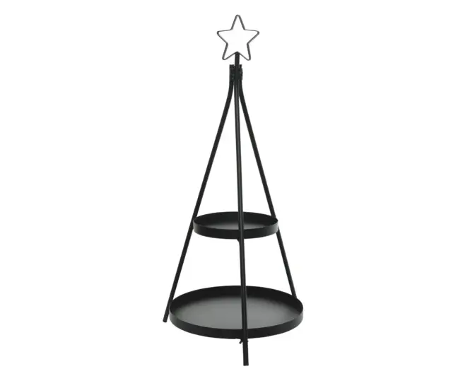 Riiul tähega must metall h88 d37cm