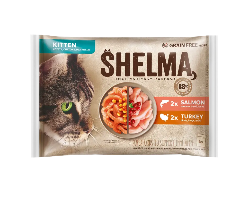 Shelma Kitten kala-kana assortii 4x85g