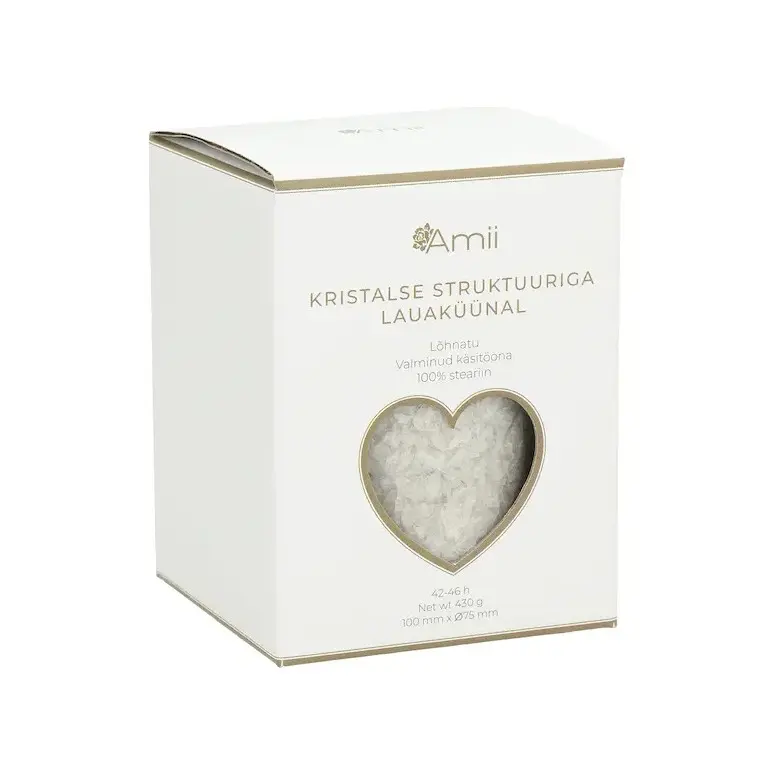 Steariinist hall lõhnatu lauaküünal 430g