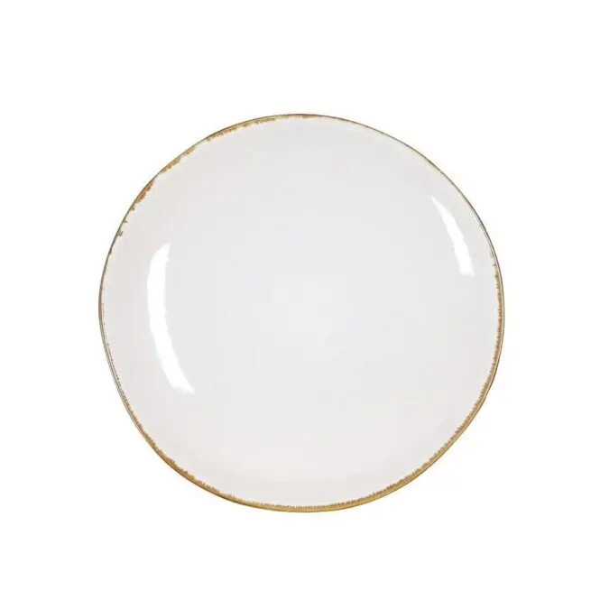 Taldrik kuldne äär d26,5cm valge