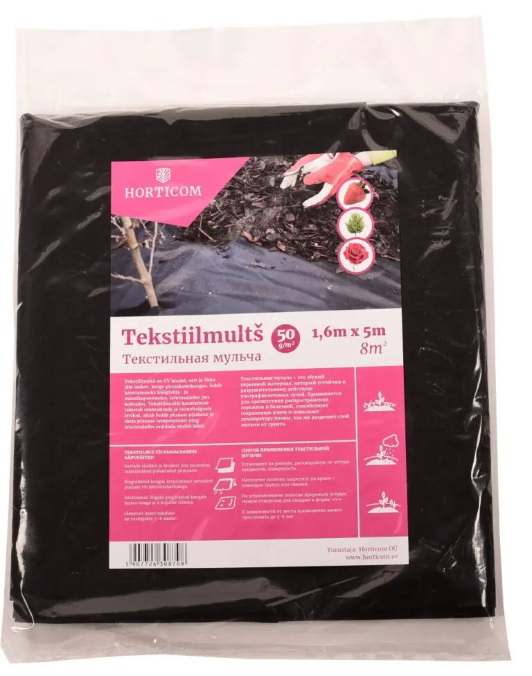Tekstiilmultš Horticom 50g/m2 1,6x5m 8m2