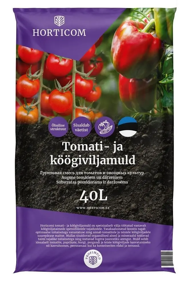 Tomati- ja köögiviljamuld Horticom 40L