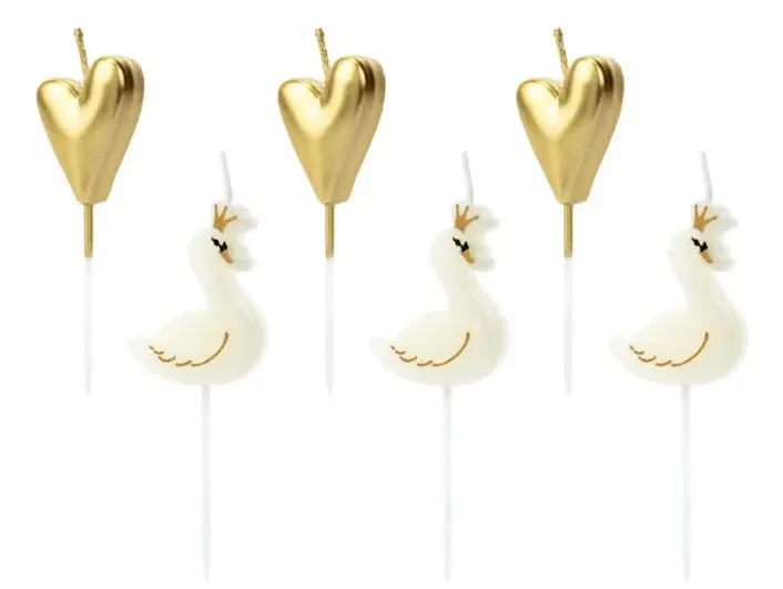 Tordiküünlad "Lovely Swan" 3,5-4cm (6tk/pk)
