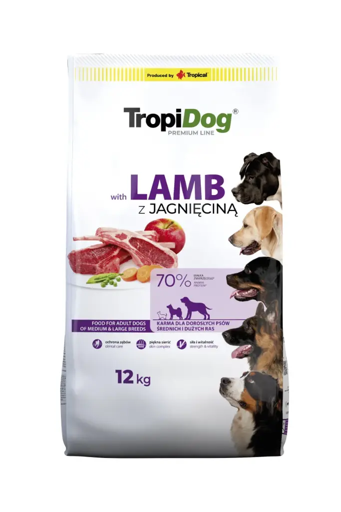 TropiDog Adult Med/Large lammas/riis 12kg