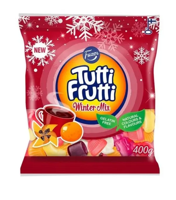 Tutti Frutti Winter Mix puuviljamaitselised kommid 400g
