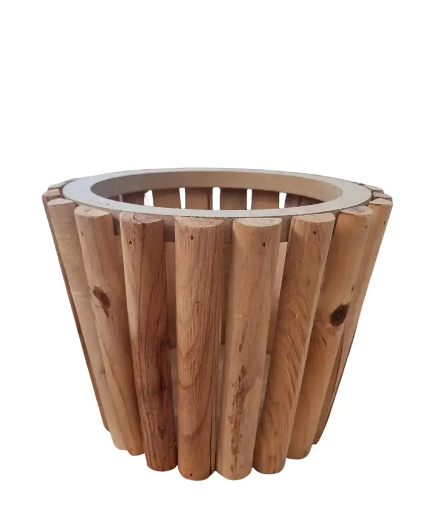 Lillepott puidust d25 h20cm pruun