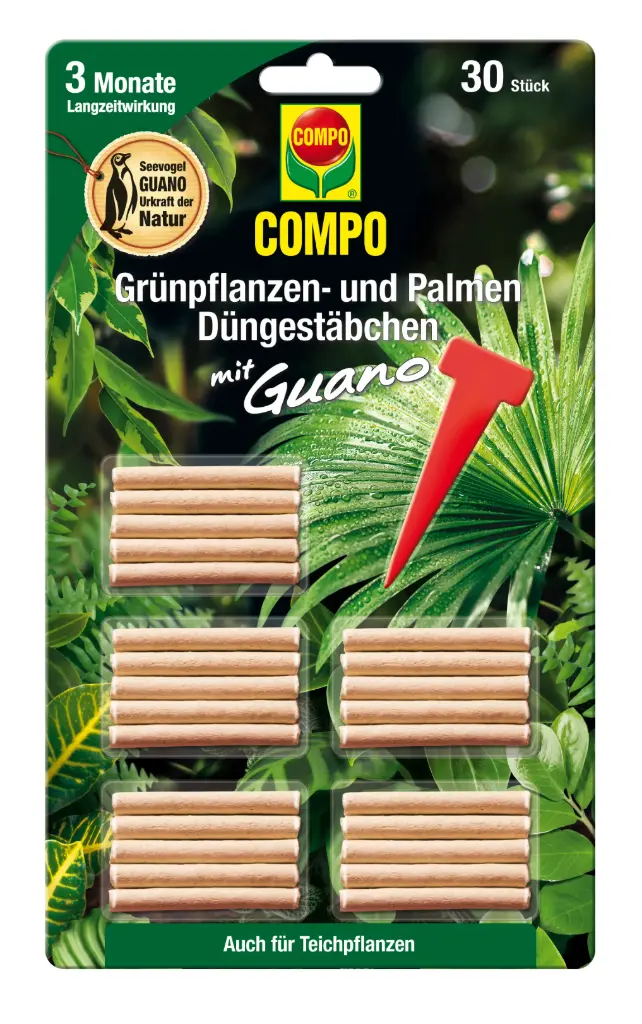 Väetisepulgad rohelistele taimedele Compo 30tk/lehel