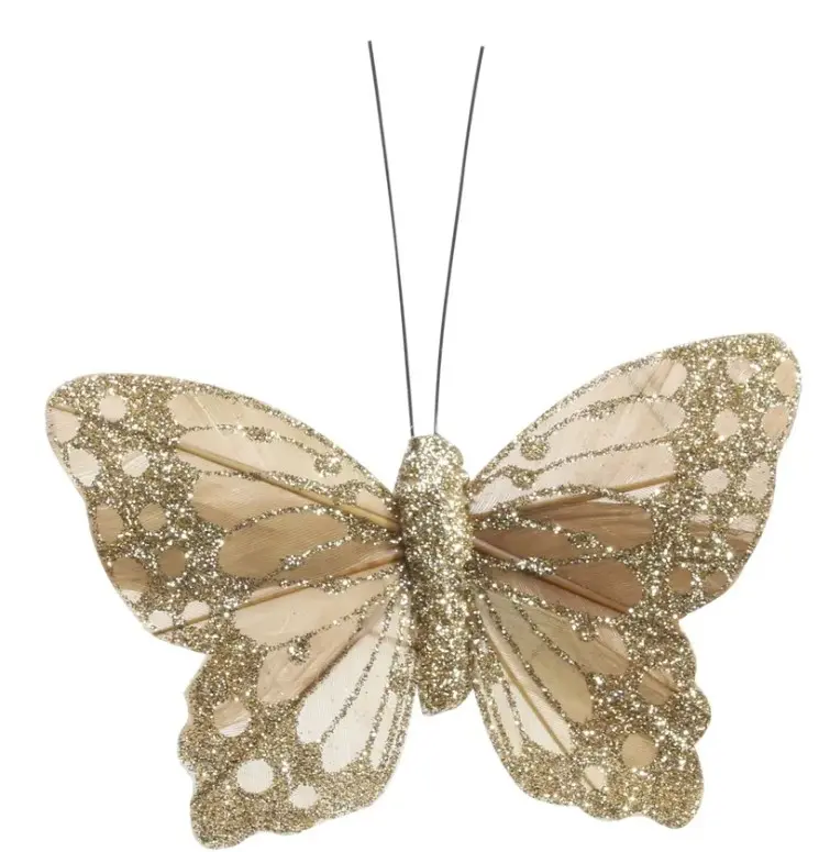 Liblikas 'Glitter' klambriga 6cm* 9cm 12tk