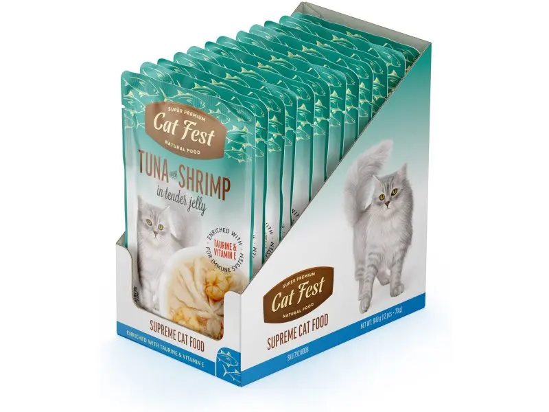 Einekotike tuunikala ja krevettidega želees 70g 