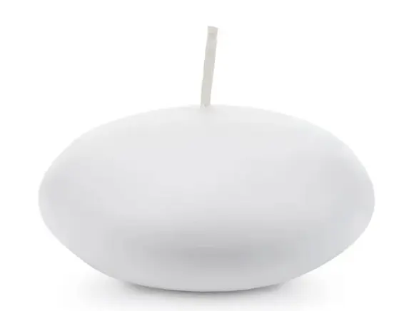 Ujuv küünal 8cm, valge matt 