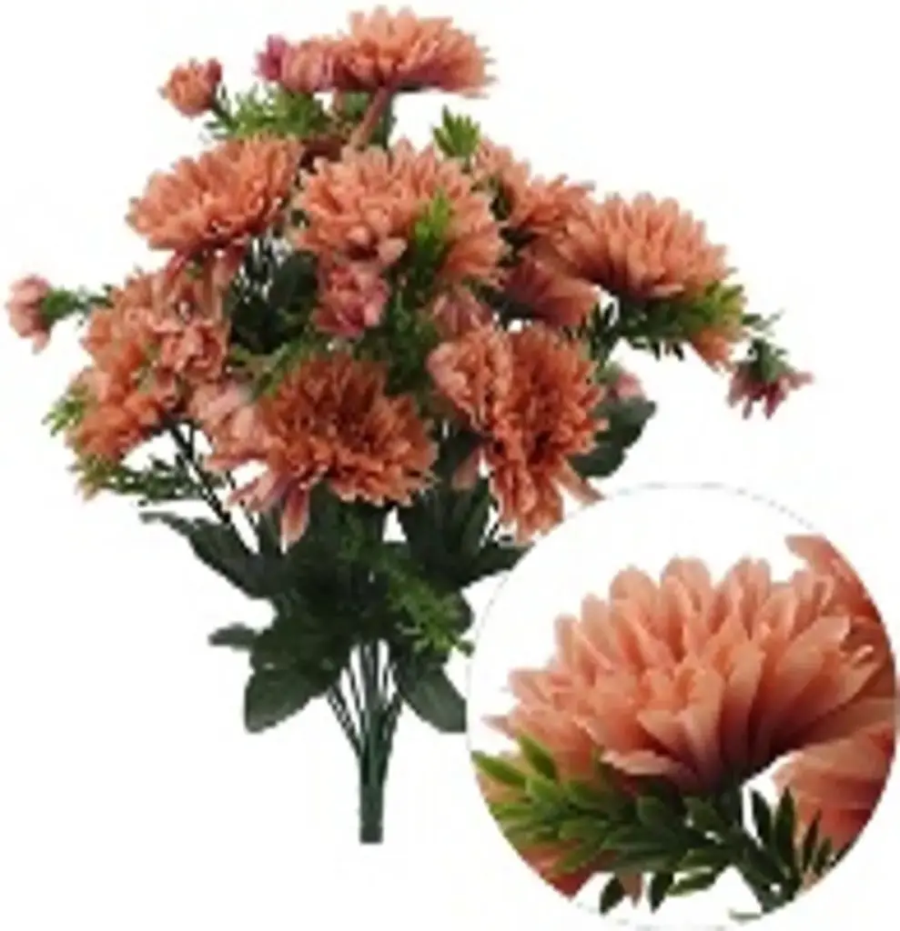 Kunstlill 12 krüsanteemiga kimp 'pink' 41cm