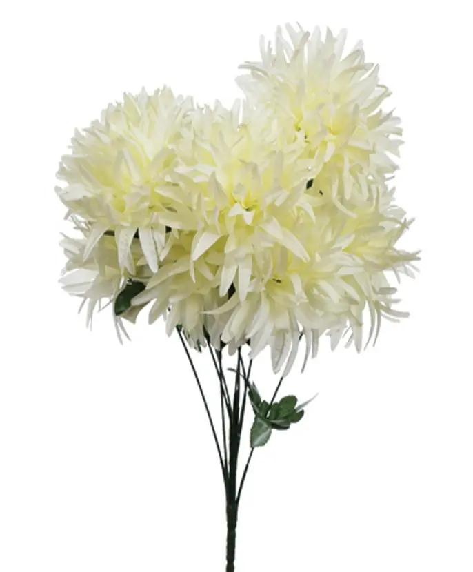 Kunstlill 9 krüsanteemiga kimp 'creamy' 54cm  