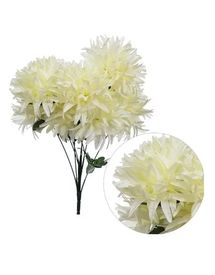 Kunstlill 9 krüsanteemiga kimp 'cream' 54cm
