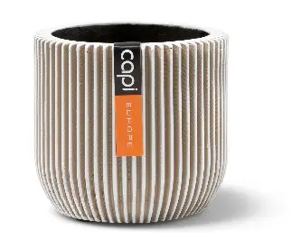 Lillepott Groove d17 h15cm kreem