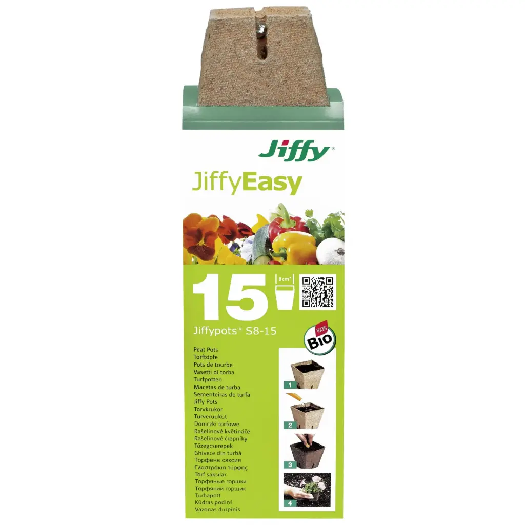 Turbapotid Easy S-8 kandilised 8cm Jiffy 15tk/pakis 