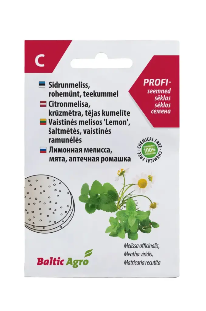 Sidrunmelissi, rohemündi, kummeli kettad