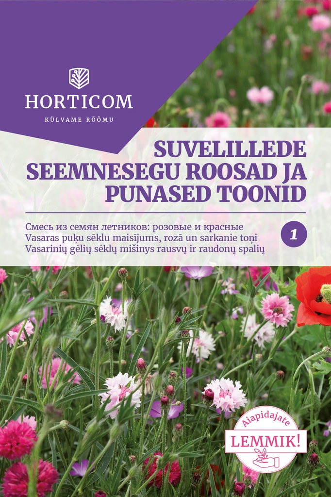 Suvelillede seemnesegu roosad ja punased toonid 0,75g