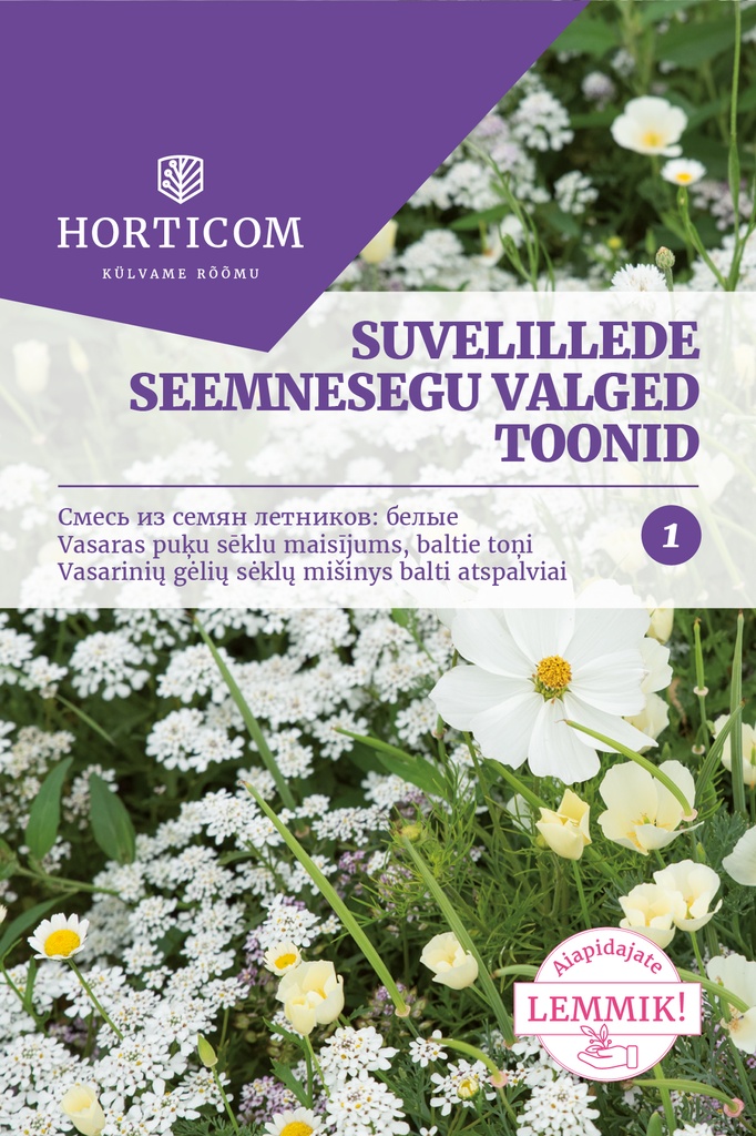 Suvelillede seemnesegu valged toonid 0,75g