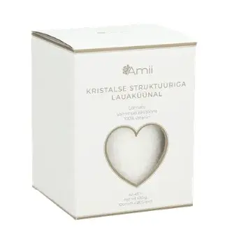 Steariinist valge lõhnatu lauaküünal 430g 