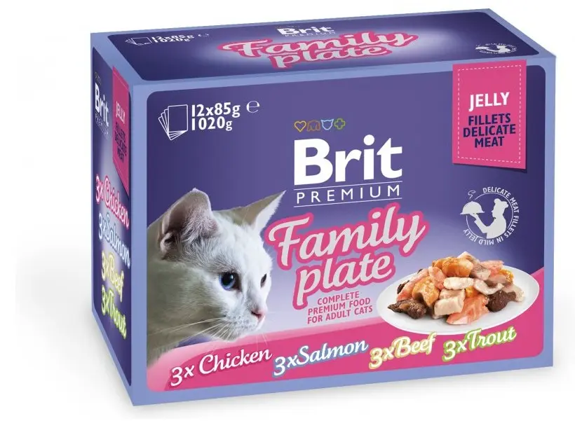 Brit Premium Cat Delicate Pouch Jelly Family Plate 12x85g