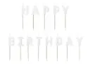 Tordiküünlad "Happy Birthday"  2,5cm (13tk/pk) valge