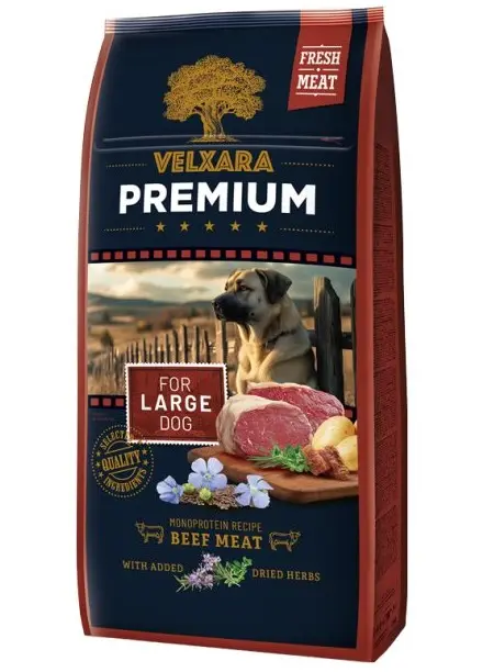 Velxara Premium suurt tõugu koertele veisega 12kg