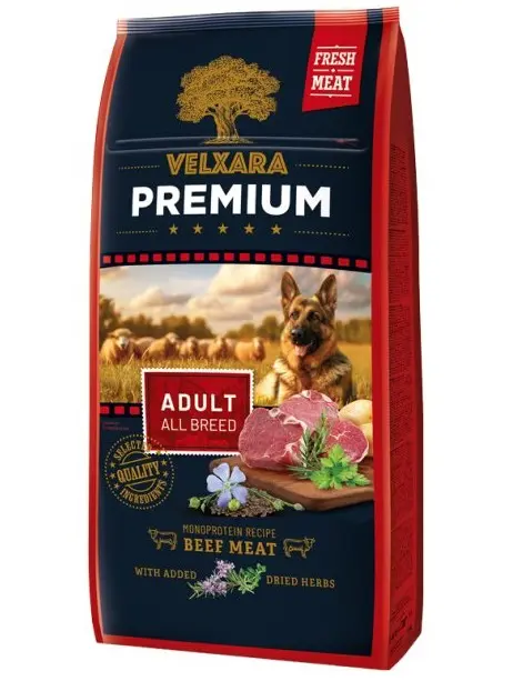 Velxara Premium täiskasvanud koertele veisega 12kg