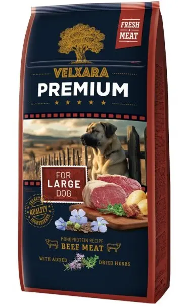 Velxara Premium suurt tõugu koertele veisega 750g