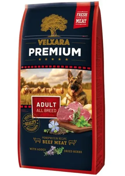 Velxara Premium täiskasvanud koertele veisega 750g 