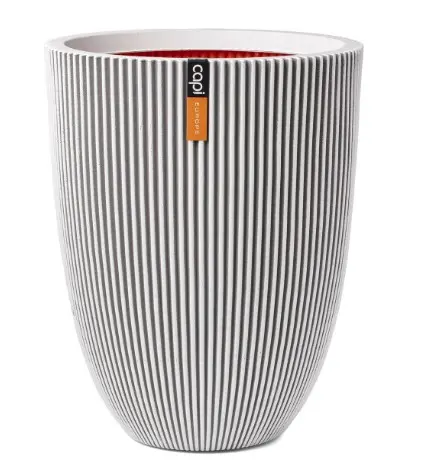 Lillepott Elegant Low Groove 46x58cm valge