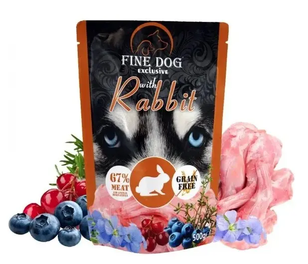 Fine Dog koera konserv küüliku, mustikate ja jõhvikatega 500 g
