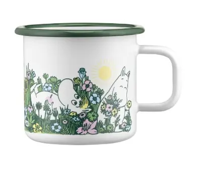 Emailkruus 'Muumi garden' 370ml valge