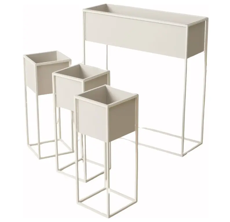 Lillepotialus metallist h75,20cm kreem 