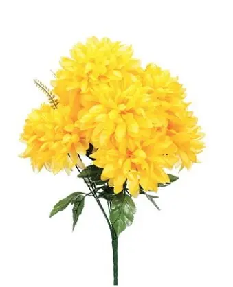 Kunstlill 10 krüsanteemiga kimp 'yellow' 57cm 