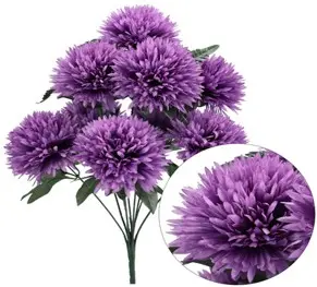 Kunstlill 9 krüsanteemiga kimp 'purple'
