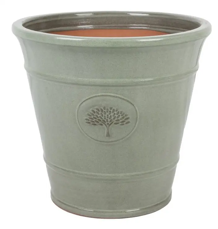 Õuepott keraamiline roheline d37cm