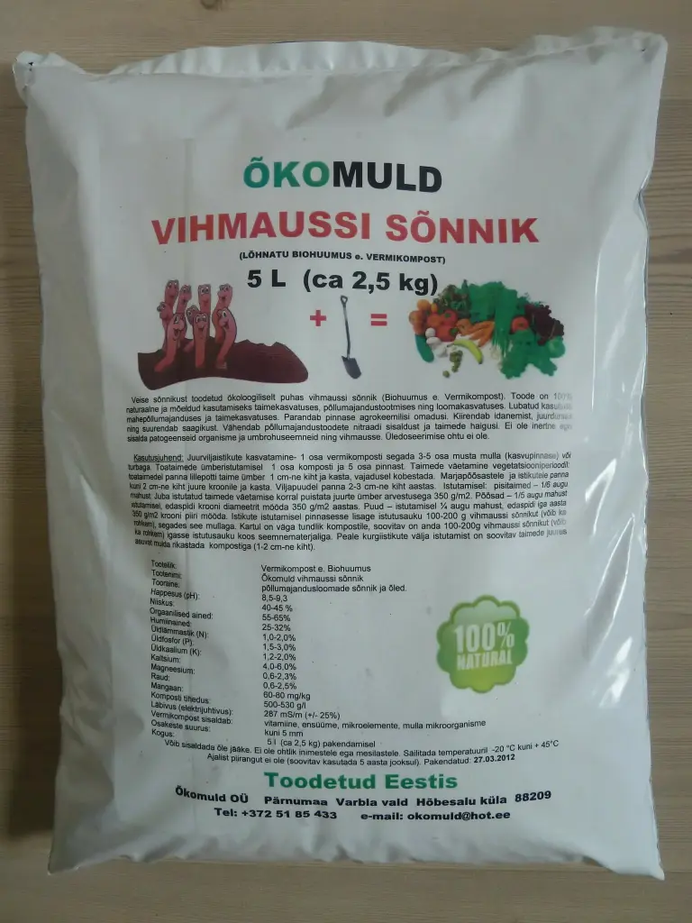 Vihmaussi sõnnik 5L/2,5kg 