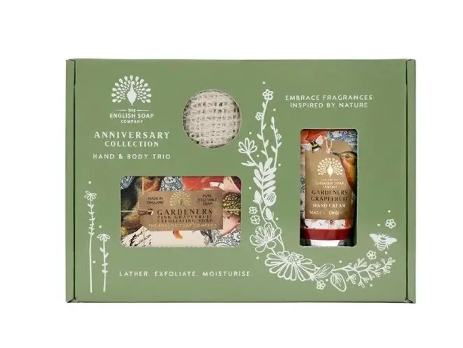 Kinkekomplekt 'Gardeners Grapefruit' kätekreem 75ml, seep 190g, seebikott