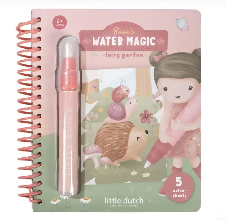 Little Dutch Veepliiatsiga värvimisraamat ´Rosa & Fairy Garden´ 