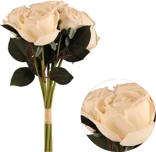 Kunstlill 7 roosiga kimp 'cream' 35cm 