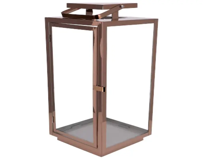 Latern metall kuldne 50x21x22cm
