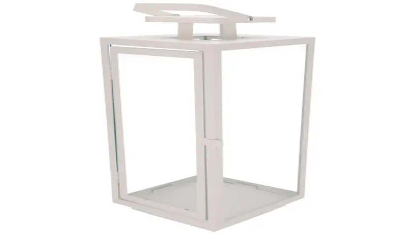 Latern metall valge 40x16,5x17,5cm 